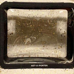 NET-A-PORTER Clear Vanity/Cosmetic Case~Travel Makeup Bag/Pouch w/Zipper~NEW~